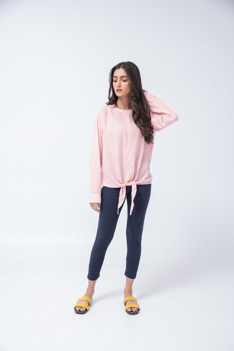 Front Knot Blouse peach